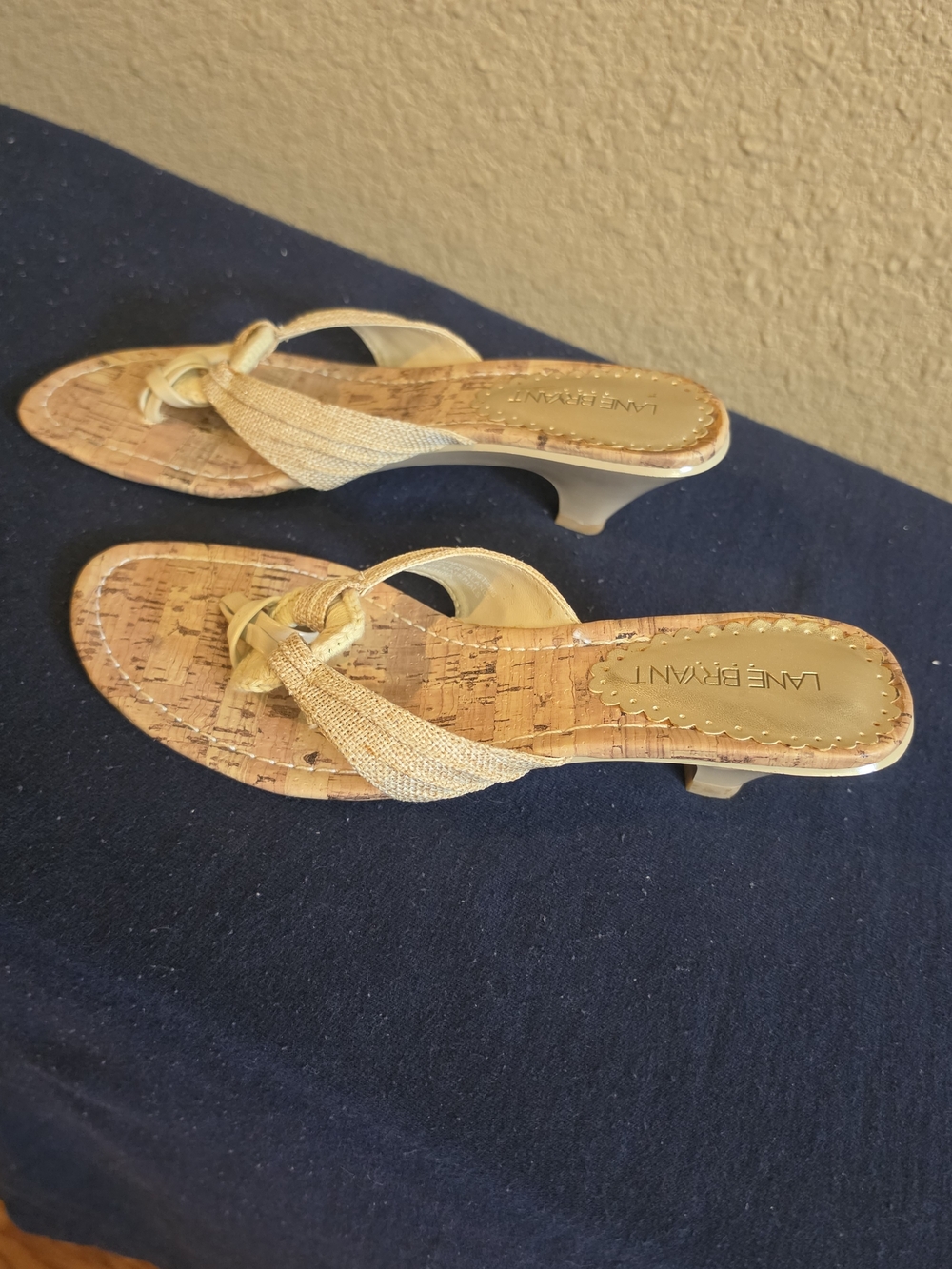 Lane Bryant Beige Cork Slide Sandals - Picture 2 of 7